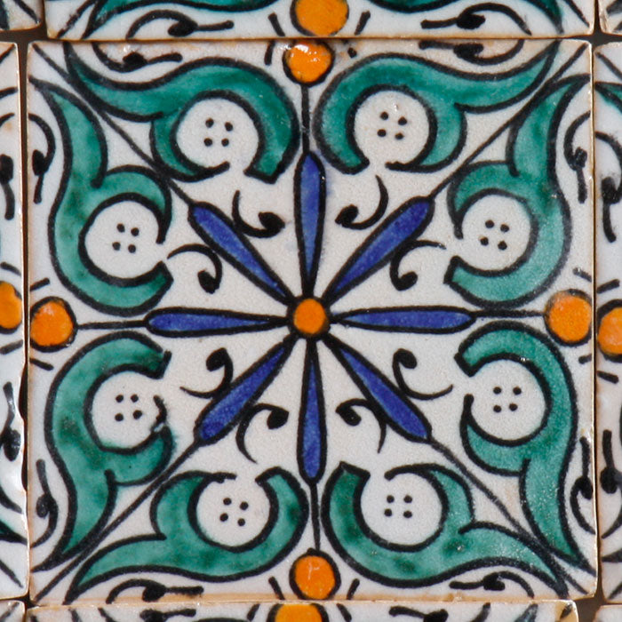 Handbemalte Fliese – Mediterranes Sternmotiv