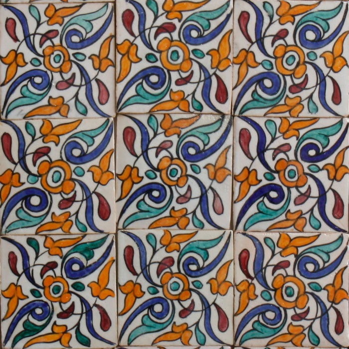 Handbemalte Fliese – Bohemian Ornament