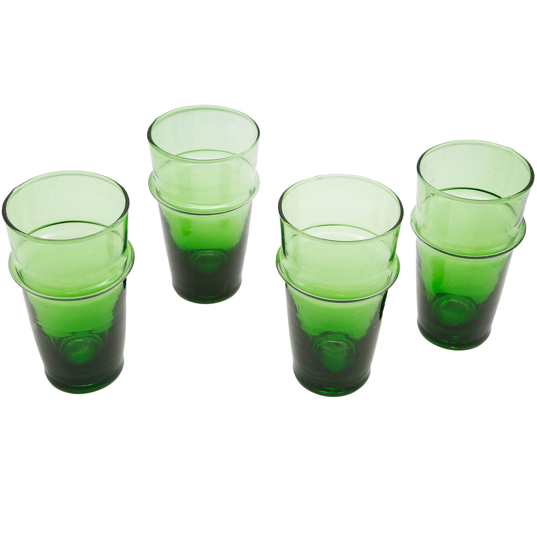 Grünes Gläser-Set im authentischen Stil – ideal für Cocktails, Eiskaffee oder Desserts