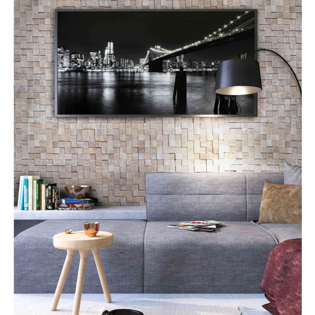 Holz Wandverkleidung White Washed Cube