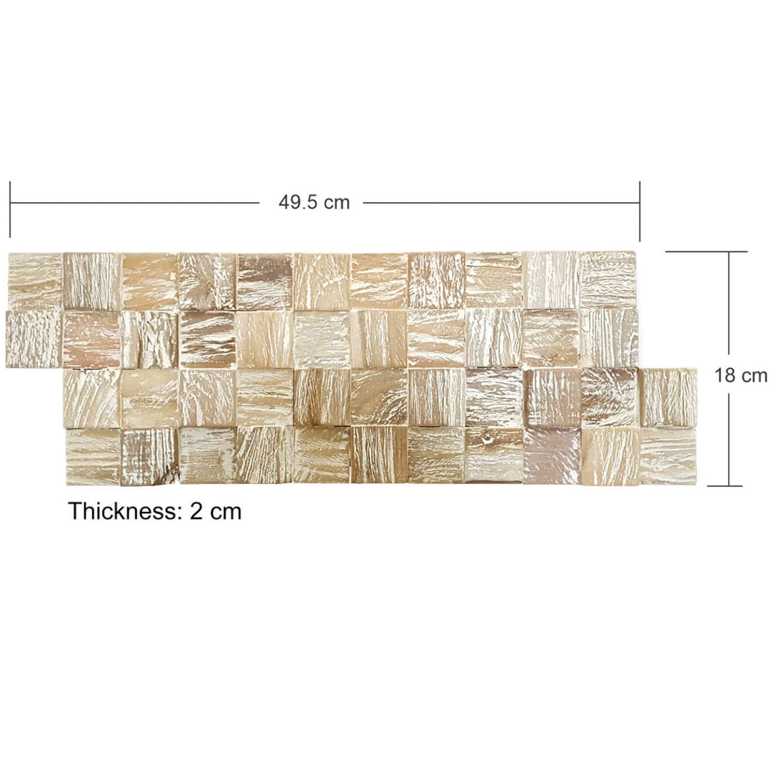 Holz Wandverkleidung White Washed Cube