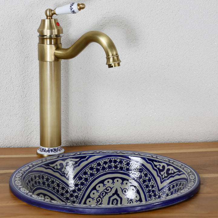 Keramik Waschbecken handbemalt