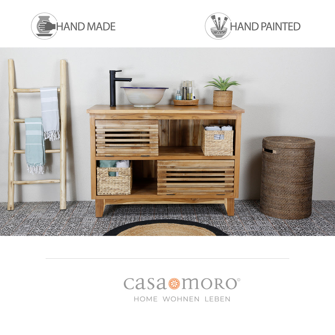 Aufsatzwaschbecken Blau Rund