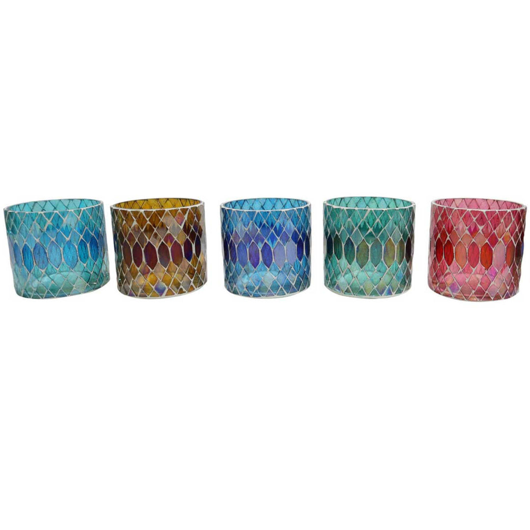 Marokkanisches Mosaik Windlicht Rayan S 5er Set