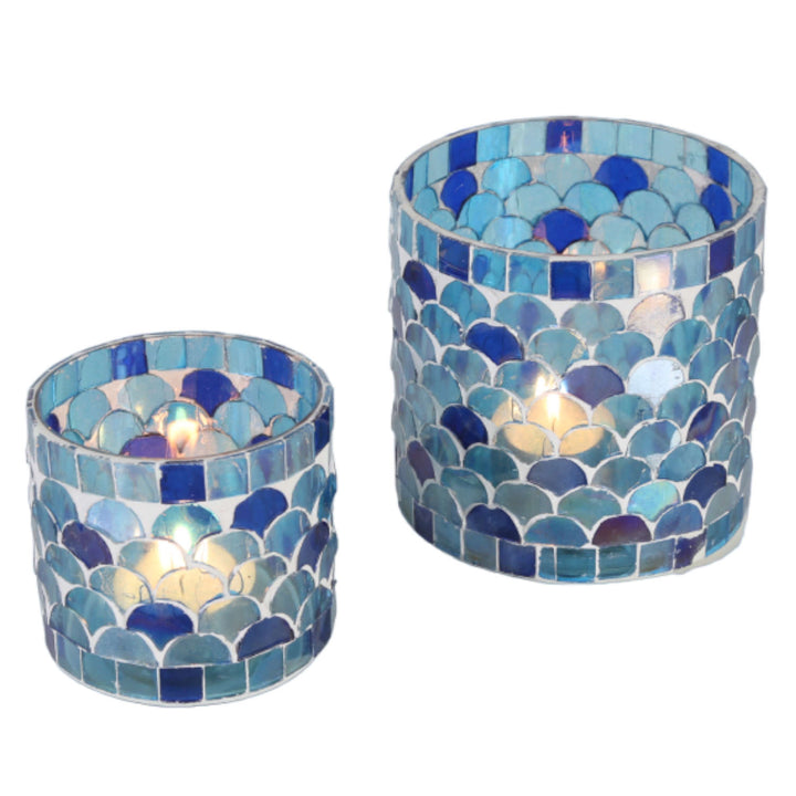 Orientalisches Mosaik Windlicht Athen Dunkelblau