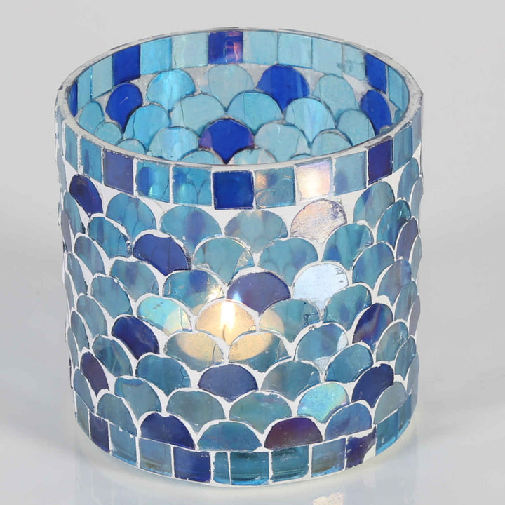Orientalisches Mosaik Windlicht Athen Dunkelblau