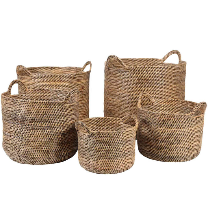 Rattan Korb Elie Braun mit Henkel