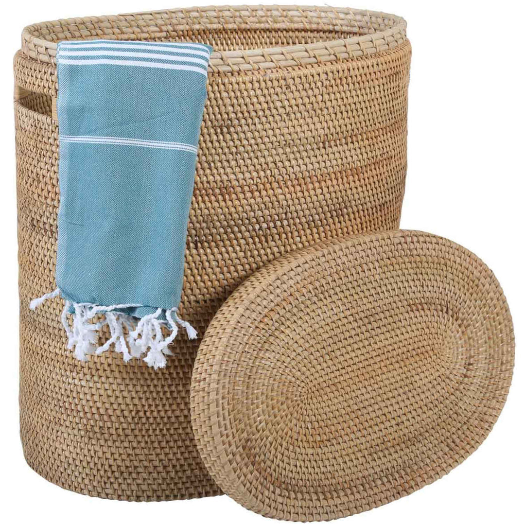 Rattan Wäschekorb Ela mit Deckel