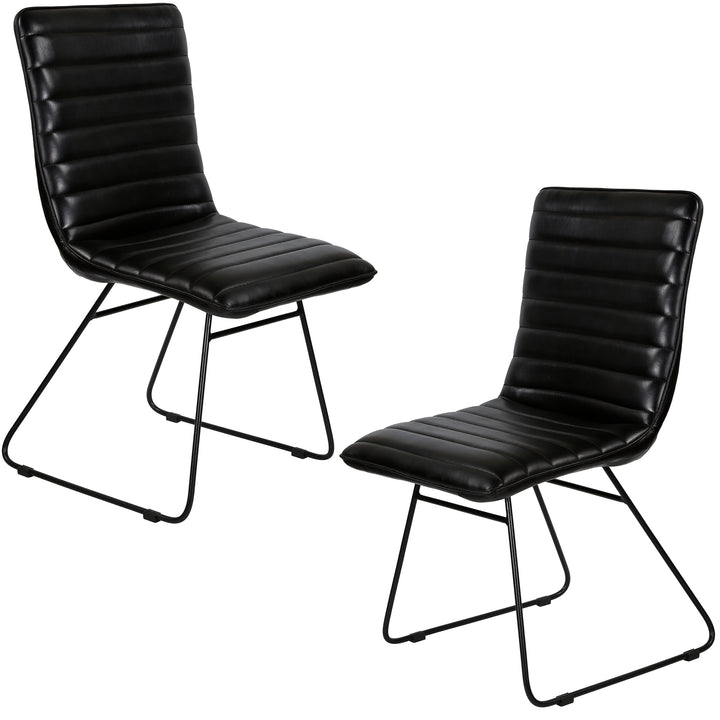 Esszimmerstuhl Leder Schwarz