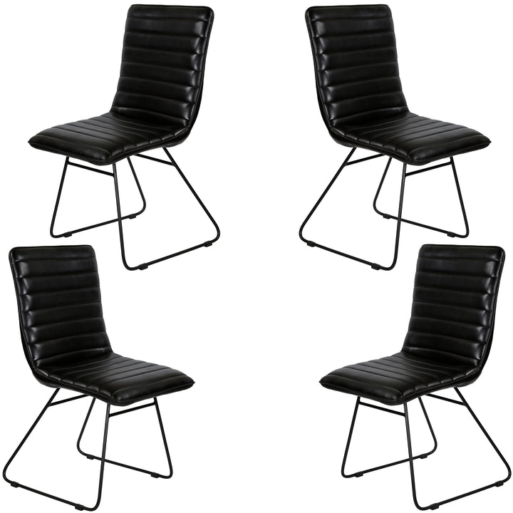 Esszimmerstuhl Leder Schwarz