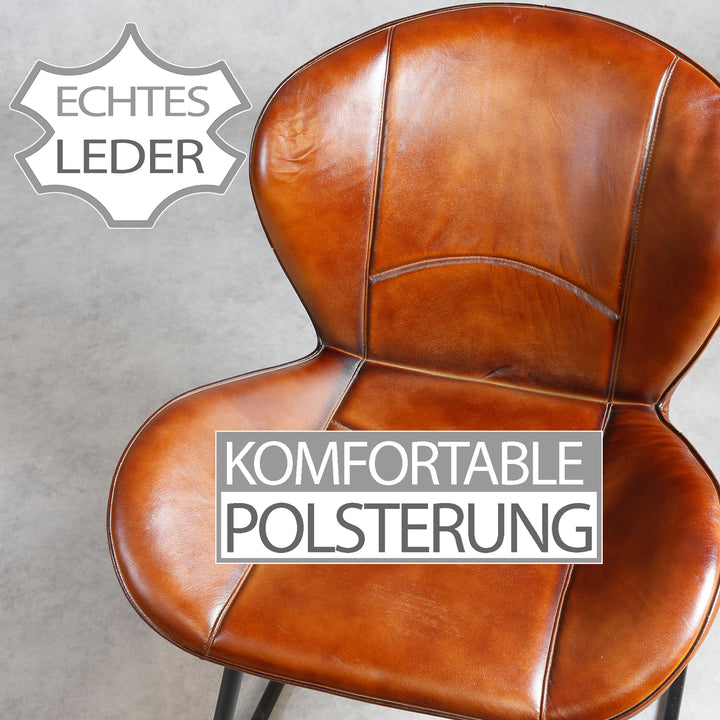 Lederstuhl Rot-Braun