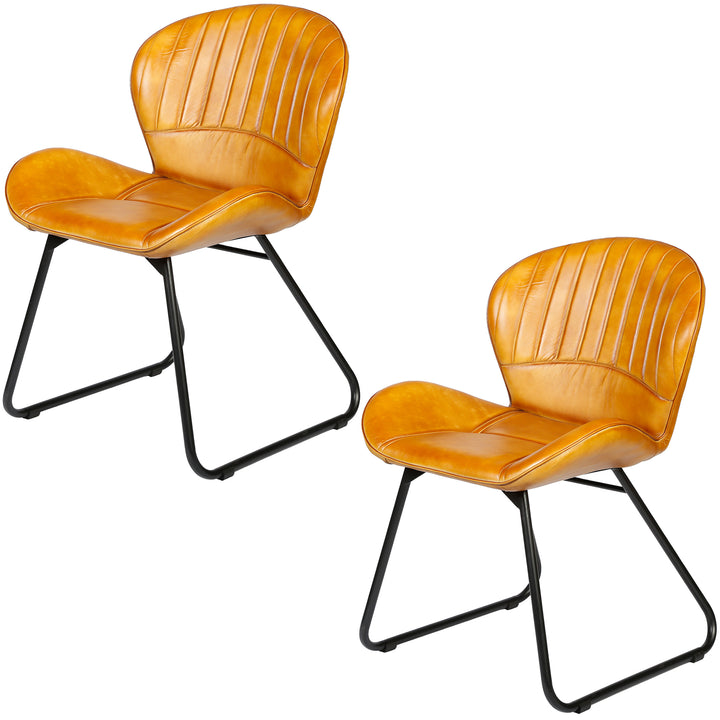 Esszimmerstuhl Leder Cognac Braun