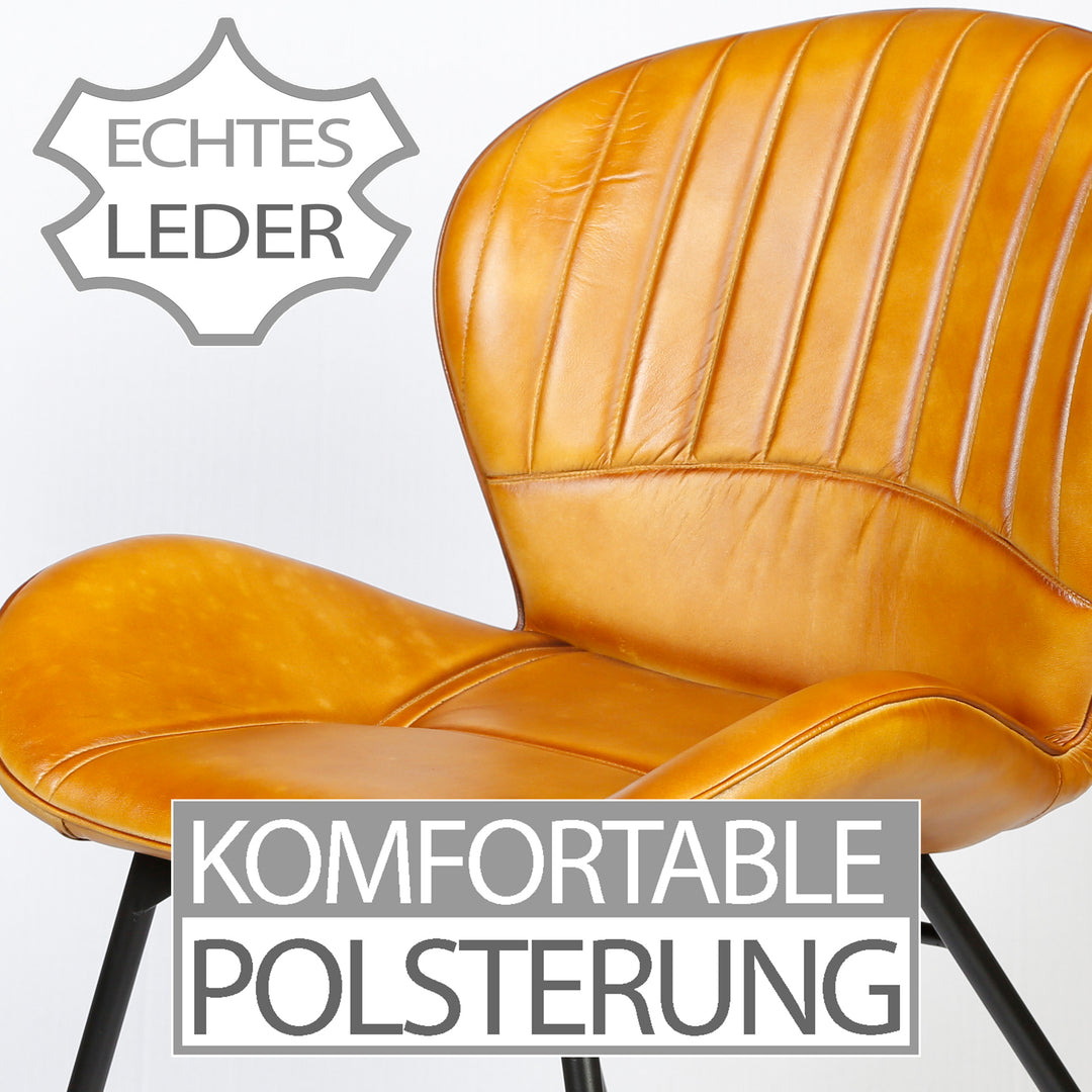 Esszimmerstuhl Leder Cognac Braun