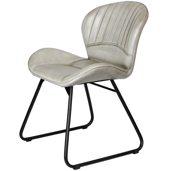 Lederstuhl Light Grau