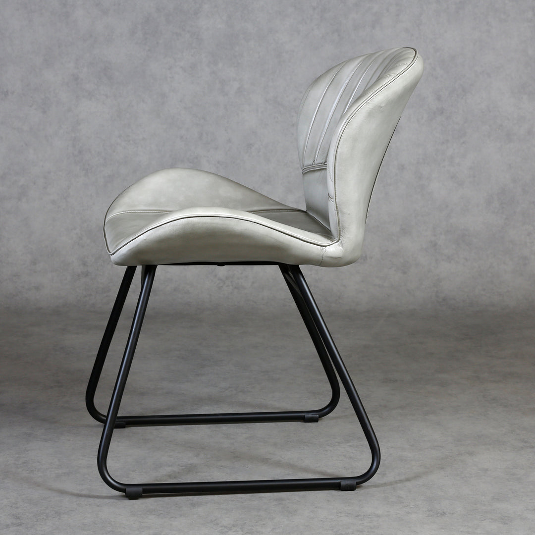 Lederstuhl Light Grau