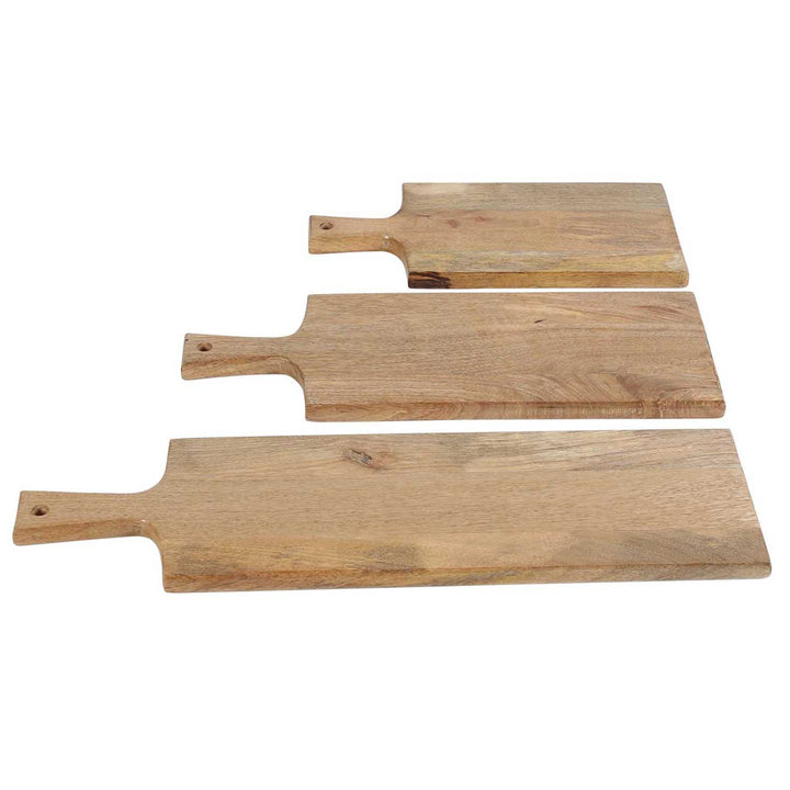 Servierbrett Holz mit Griff 3er Set