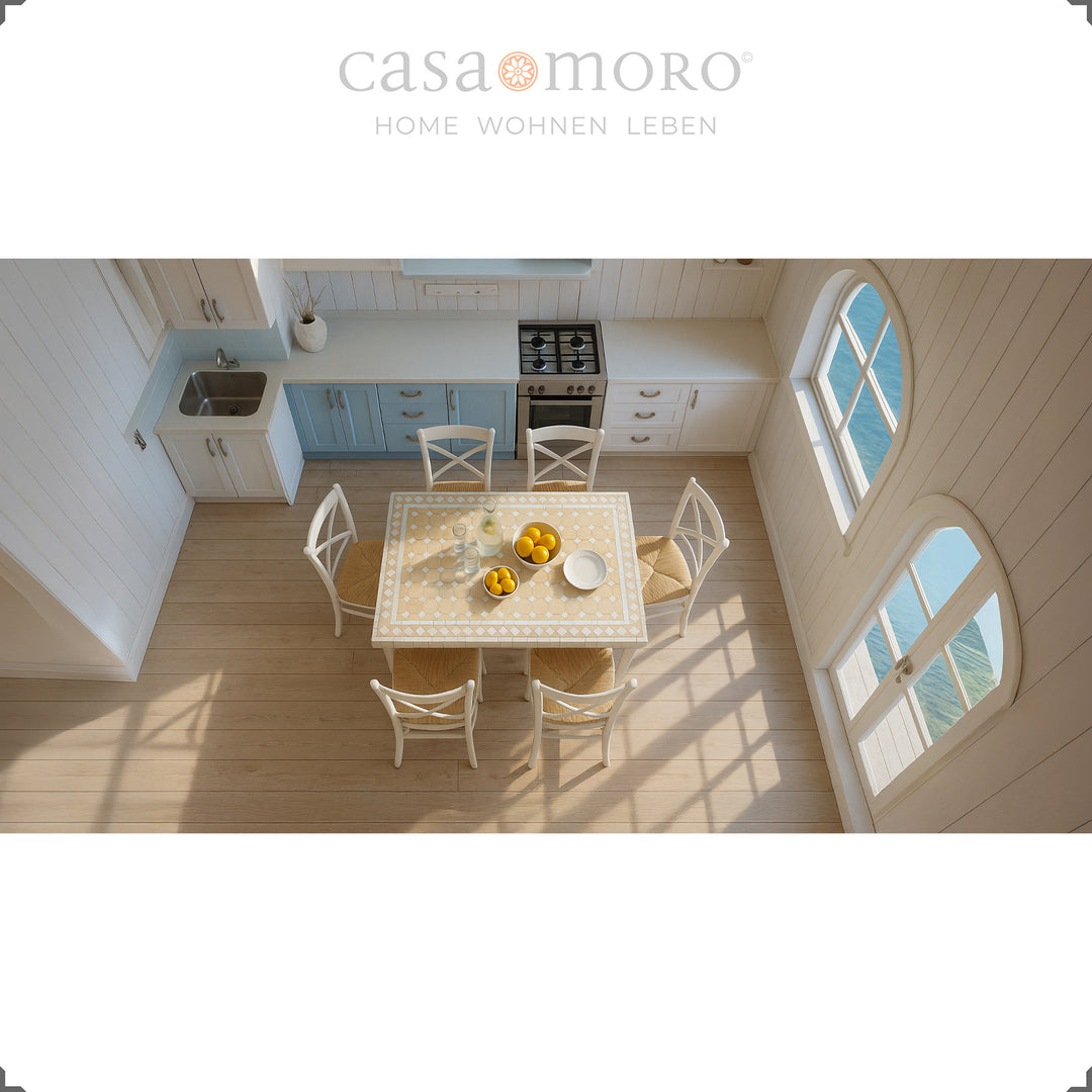 Rechteckiger Terrassentisch im marokkanischen Stil