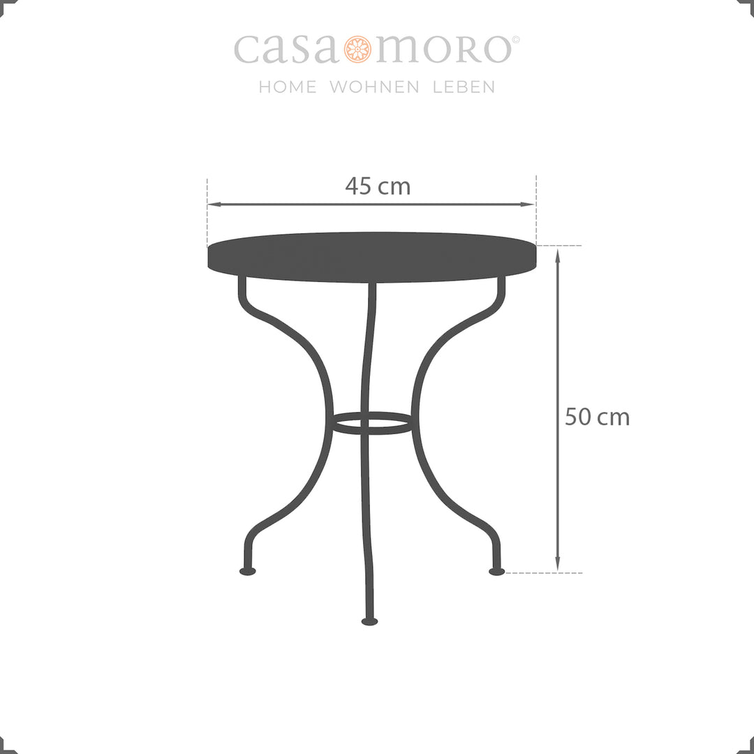 Ablagetisch Schmal 45 cm mit orientalischem Zellige-Mosaik in Blau, Terracotta und Ocker