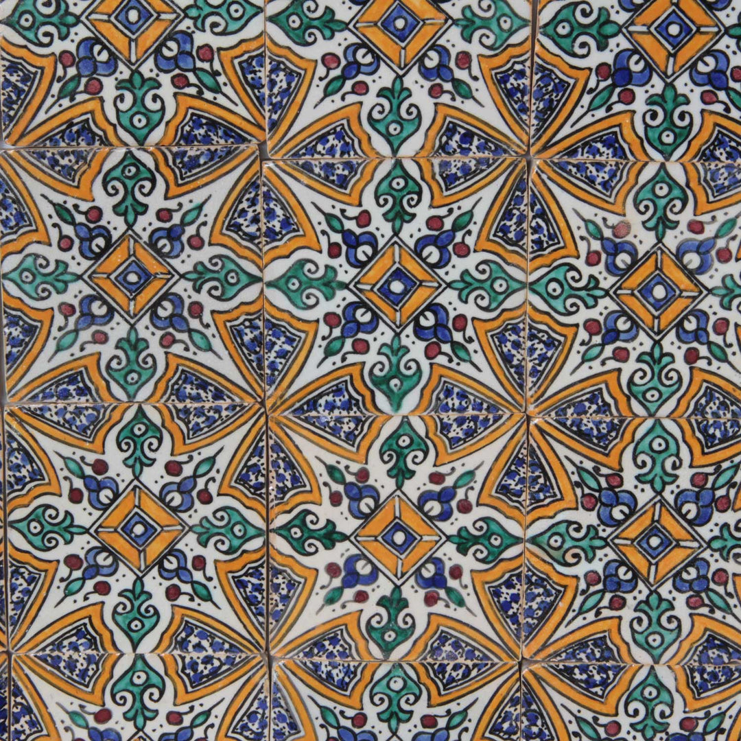 Handbemalte Fliese – Marrakesch Ornamentik
