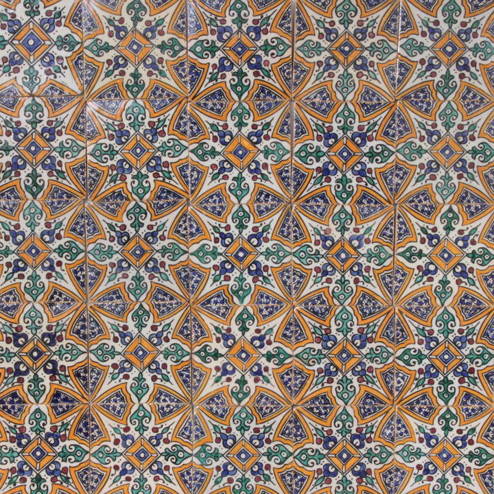 Handbemalte Fliese – Marrakesch Ornamentik