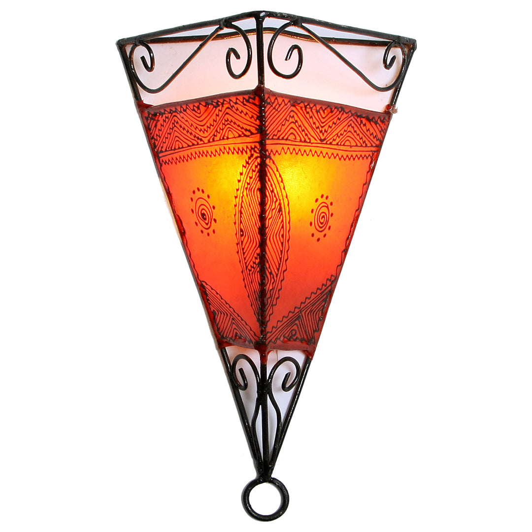 Leder-Wandlampe Emrah Orange