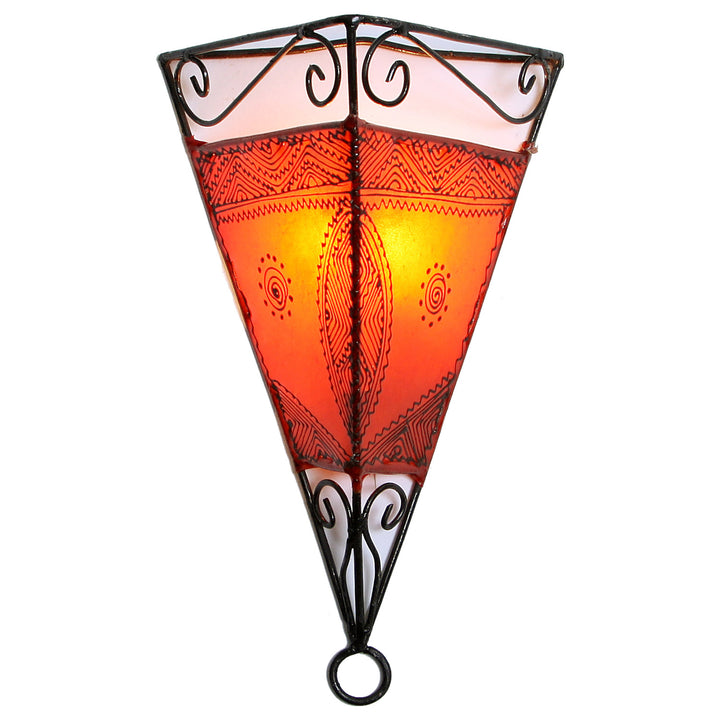 Leder-Wandlampe Emrah Orange
