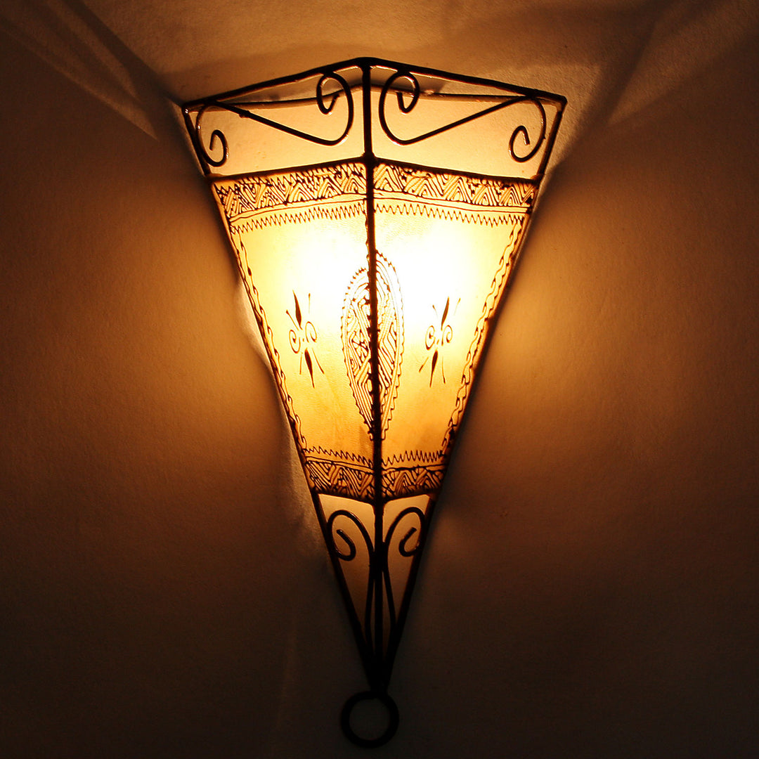 Leder-Wandlampe Emrah Natur