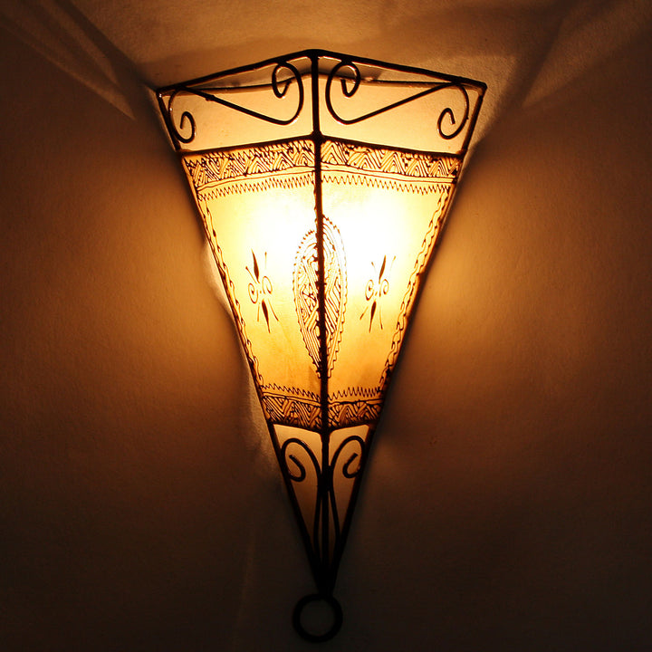 Leder-Wandlampe Emrah Natur