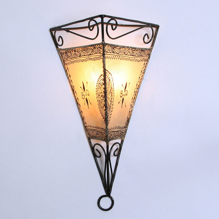 Leder-Wandlampe Emrah Natur