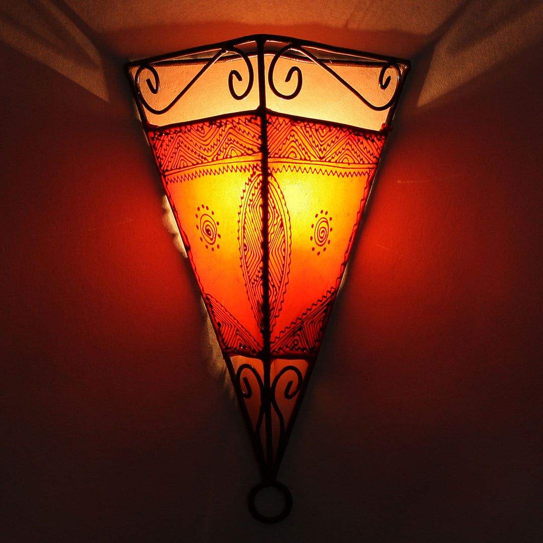 Leder-Wandlampe Emrah Orange