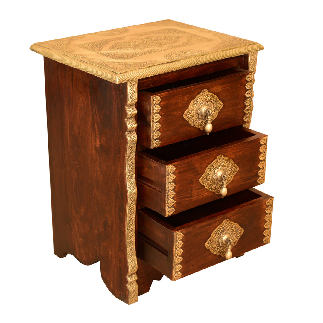 Orientalische Kommode – Holzkommode mit 3 Schubladen