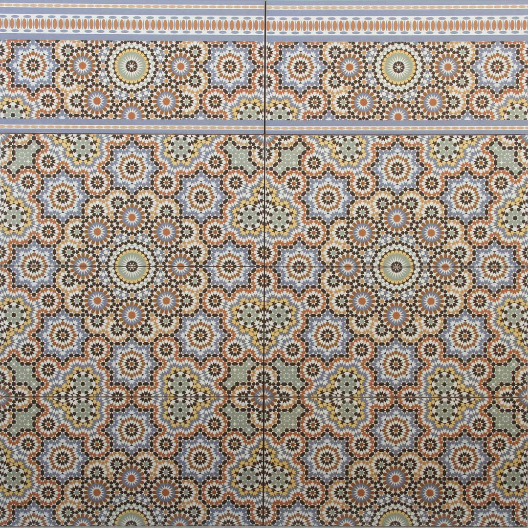 Marokkanische Wandfliesen 50x25 – Rosetten-Mosaik