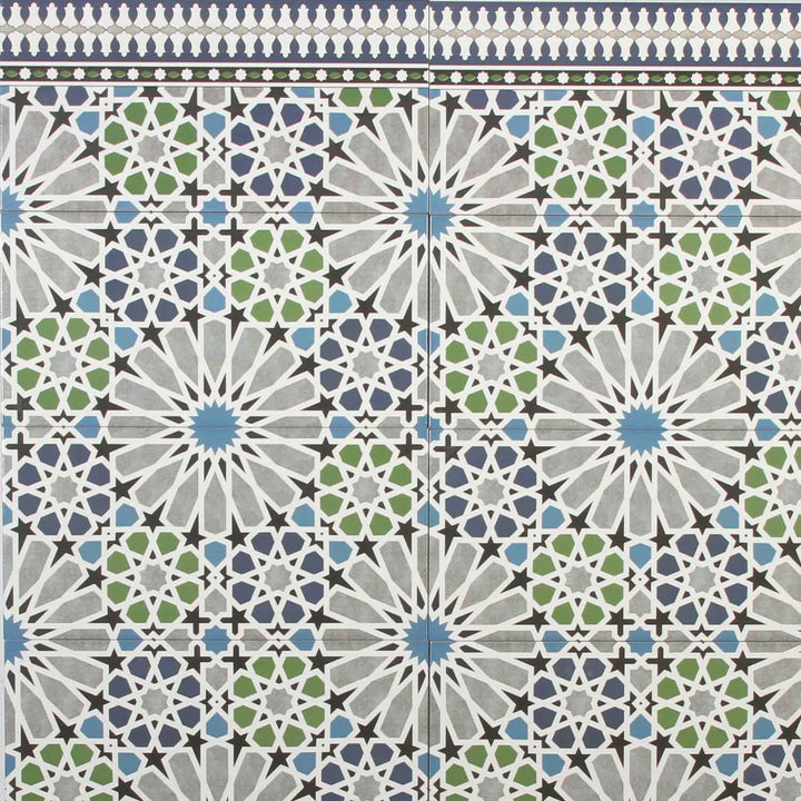 Marokkanische Wandfliesen 50x25 cm – Sternmosaik