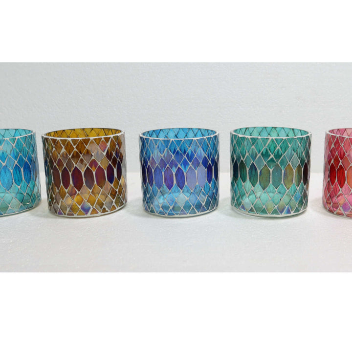 Marokkanisches Mosaik Windlicht Rayan S 5er Set