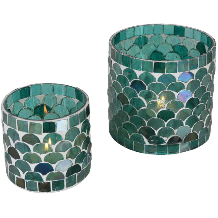 Orientalisches Mosaik Windlicht Athen Grün