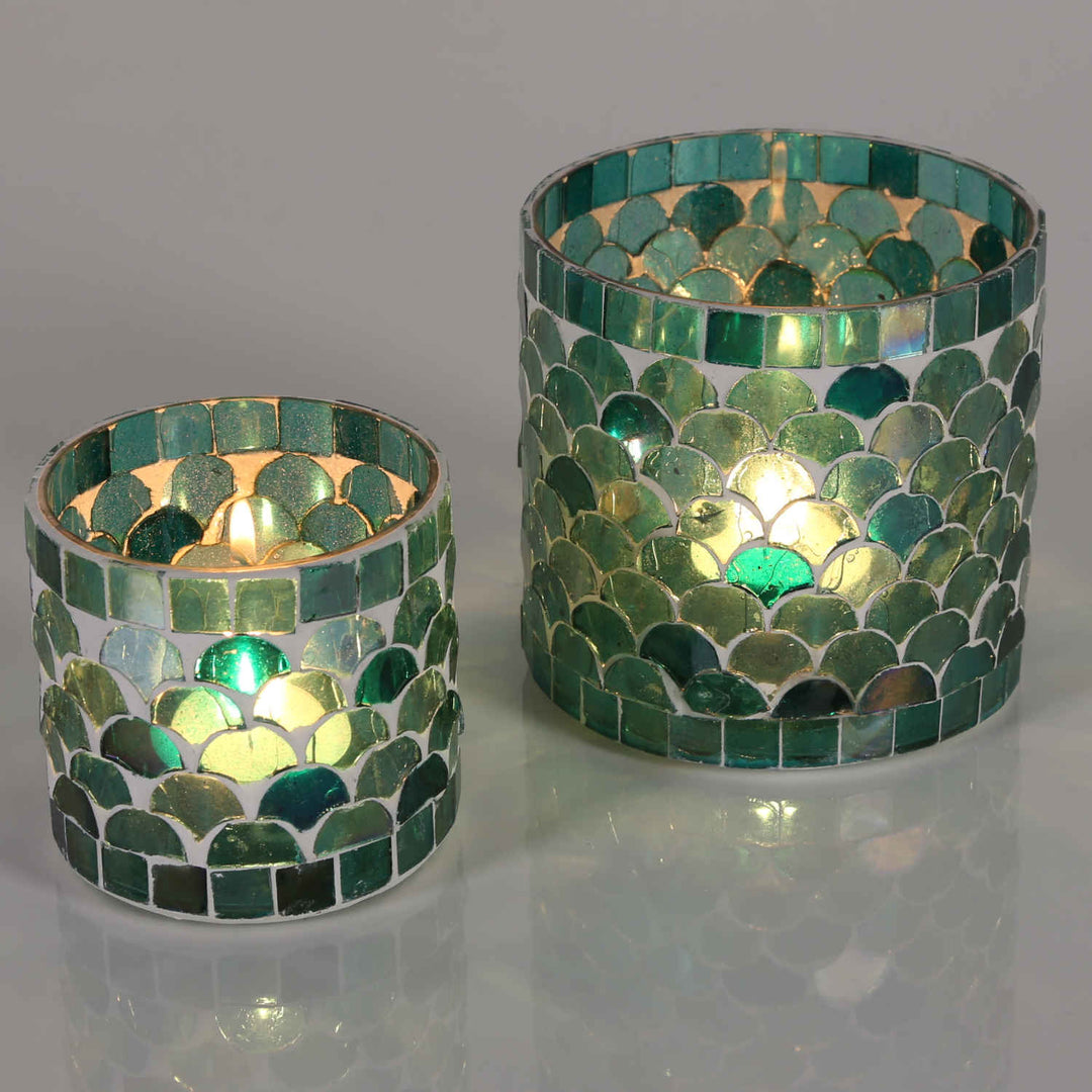 Orientalisches Mosaik Windlicht Athen Grün