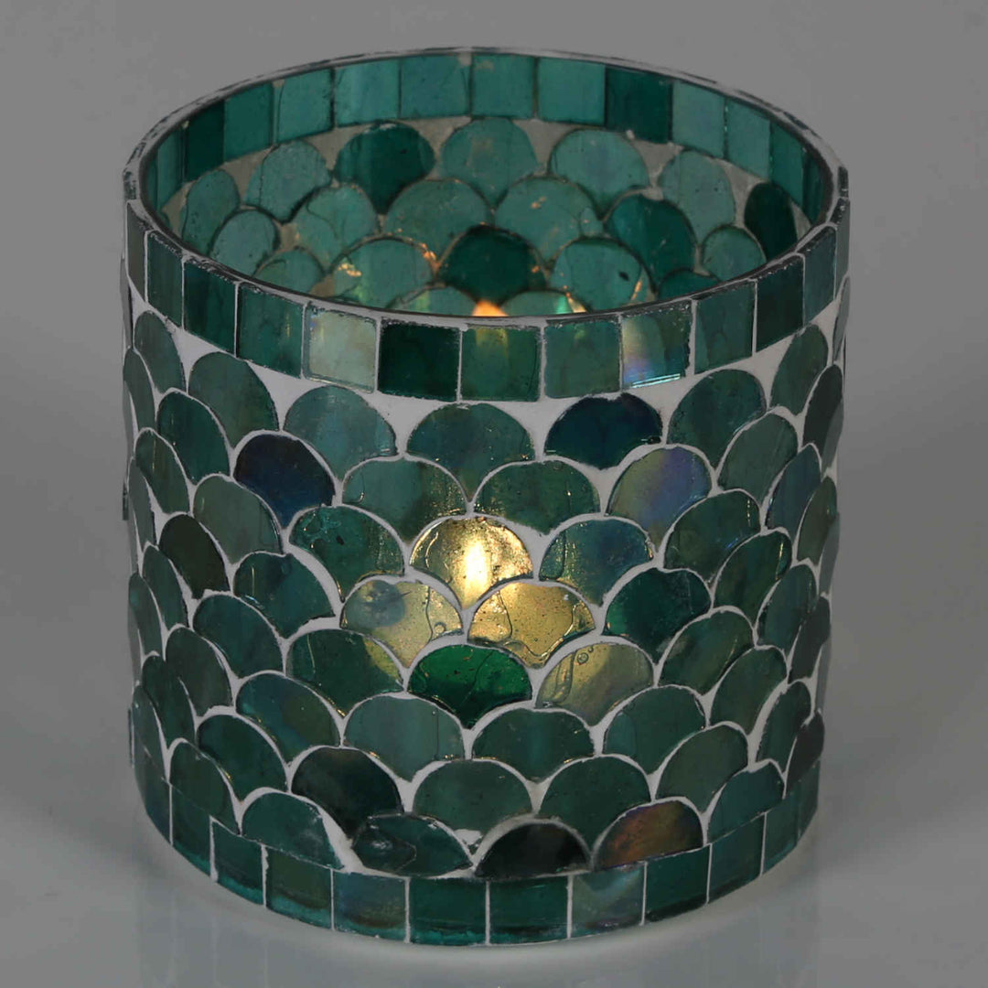 Orientalisches Mosaik Windlicht Athen Grün