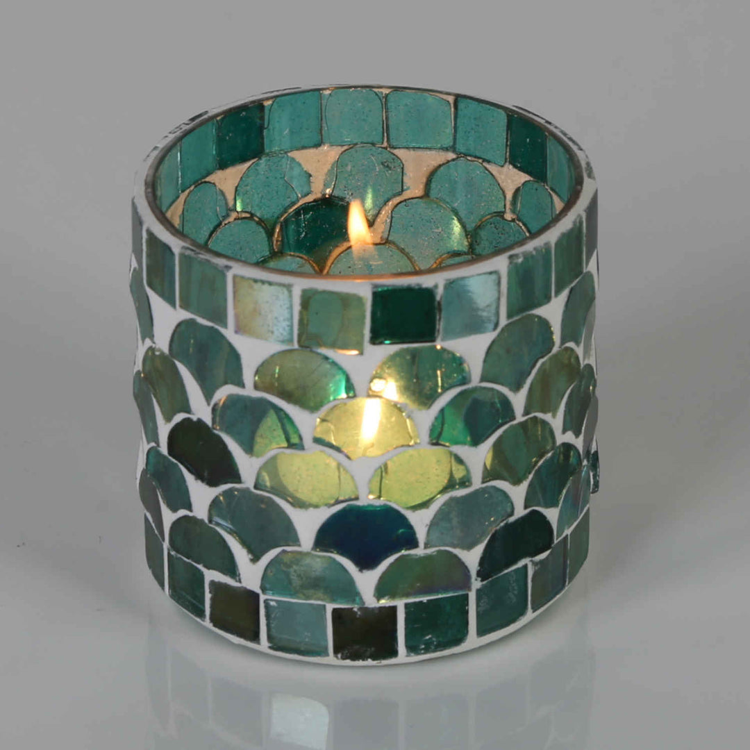 Orientalisches Mosaik Windlicht Athen Grün