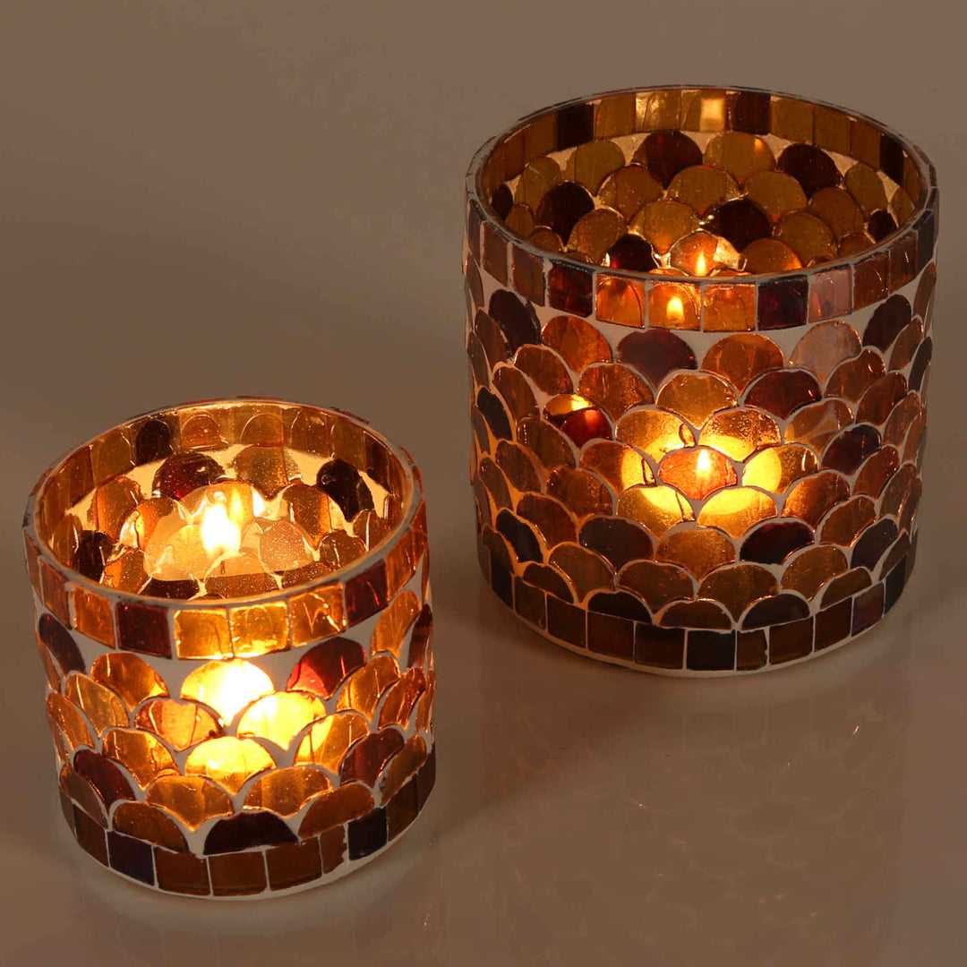 Orientalisches Mosaik Windlicht Athen Gelb