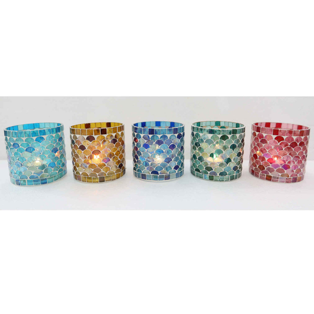 Orientalisches Mosaik Windlicht Athen M 5er Set
