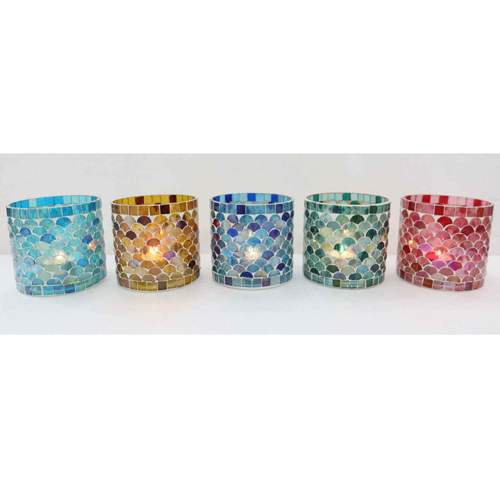 Orientalisches Mosaik Windlicht Athen M 5er Set