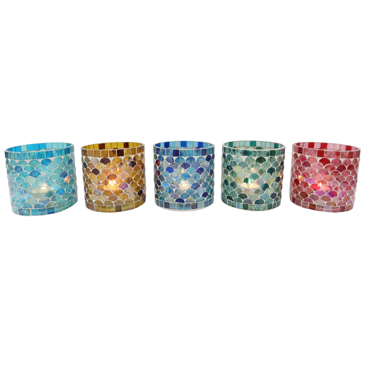 Orientalisches Mosaik Windlicht Athen M 5er Set