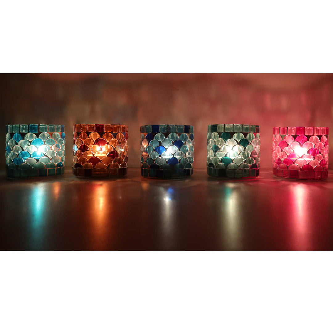 Orientalisches Mosaik Windlicht Athen S 5er Set
