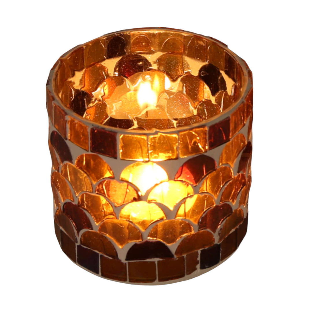 Orientalisches Mosaik Windlicht Athen Gelb