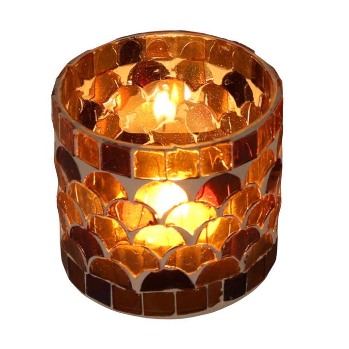 Orientalisches Mosaik Windlicht Athen Gelb