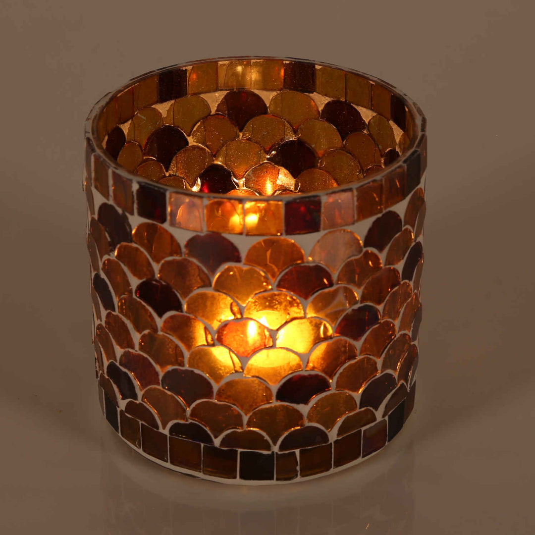Orientalisches Mosaik Windlicht Athen Gelb
