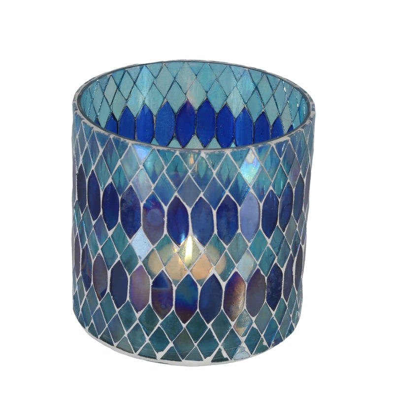 Marokkanisches Mosaik Windlicht Rayan Dunkelblau