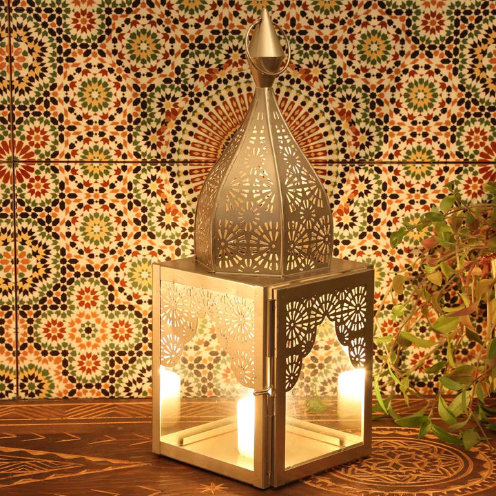 Orientalisches Windlicht Modena Silber M