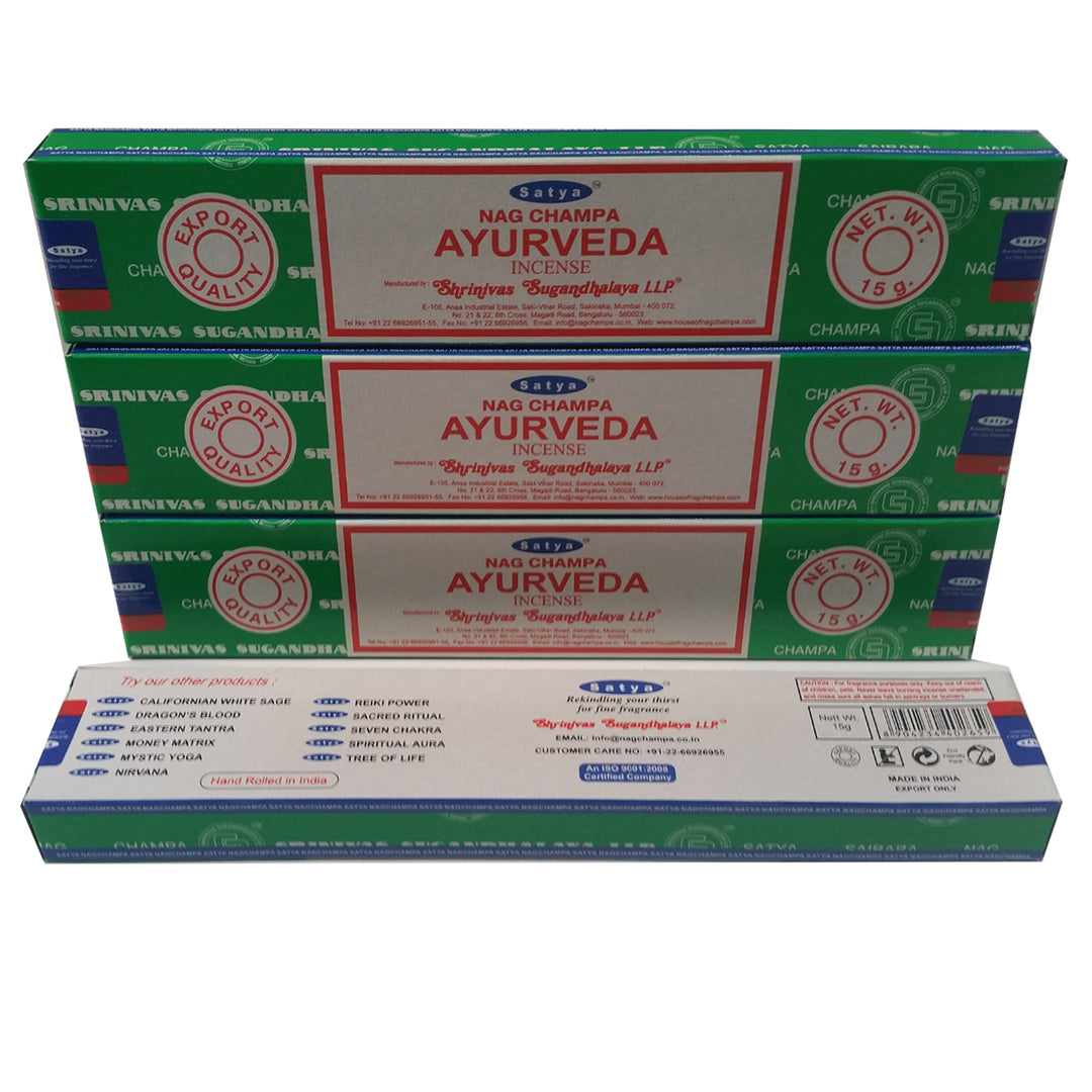 Räucherstäbchen Satya Ayurveda im vierer Pack